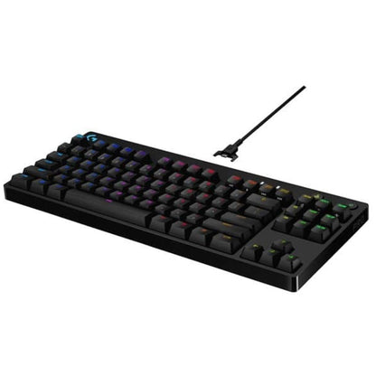 Vista lateral perfil bajo teclado Logitech G PRO TKL gaming