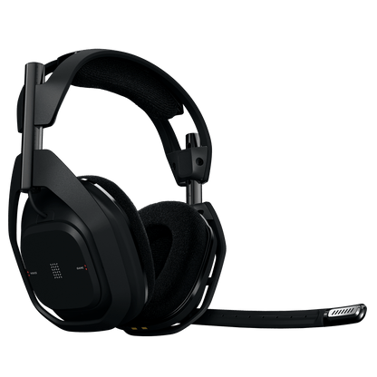 Vista lateral del auricular Logitech A50 X mostrando diseño ergonómico