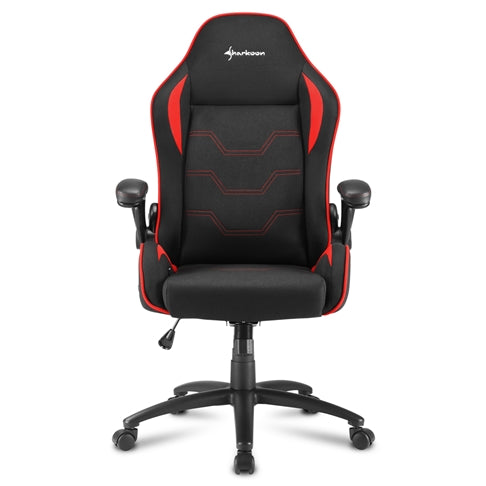 Silla Gaming Sharkoon ELBRUS 1 | Diseño Ergonómico | Reclinable | Base Metálica | Color Negro/Rojo