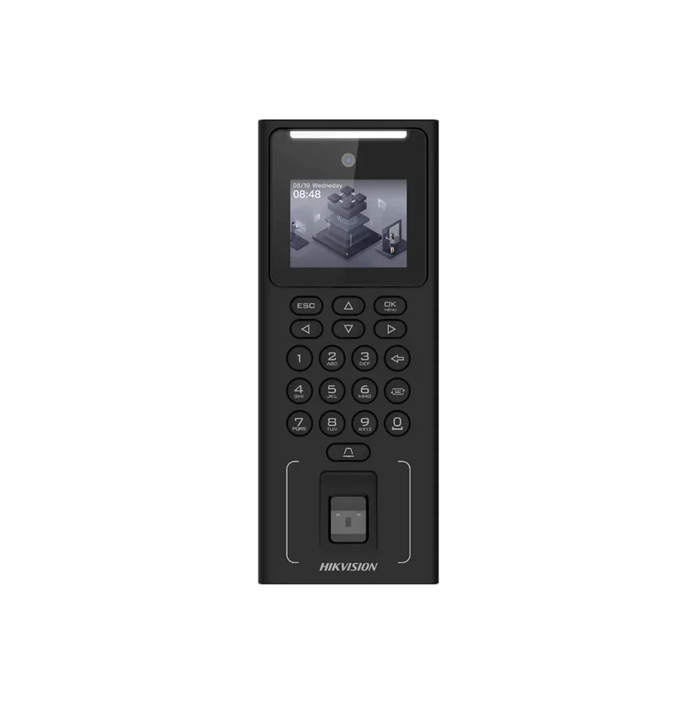 CONTROL DE ACCESO HIKVISION DS-K1T321MFWX | 2.4” LCD Display | 2MP Lens | Reconocimiento Facial y Huella Dactilar