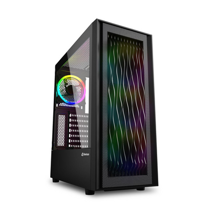 Case Sharkoon RGB Wave Media | ATX | 3x 120mm RGB | 1x 120mm RGB | Vidrio Templado | USB-C