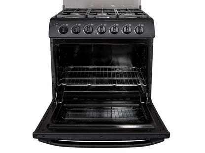 GRS Estufa a Gas 30" con 6 Quemadores, Horno Total Heat y Comal Negro, 30GM3B
