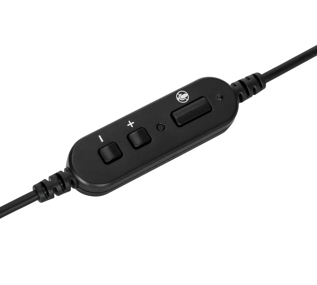 Targus Audifonos Estereo AEH102TT - detalle de los controles en el cable