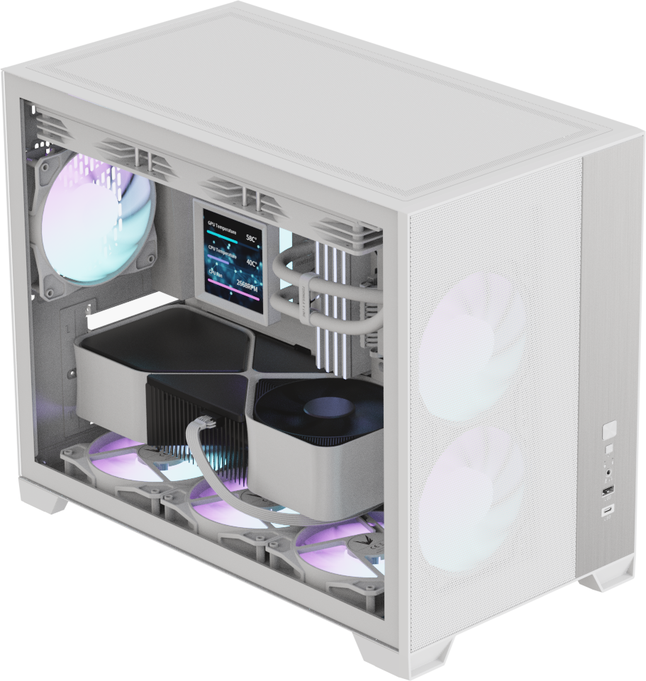 Formula V Line Case Blanco 3 Ventiladores ARGB, G6 Plus AR