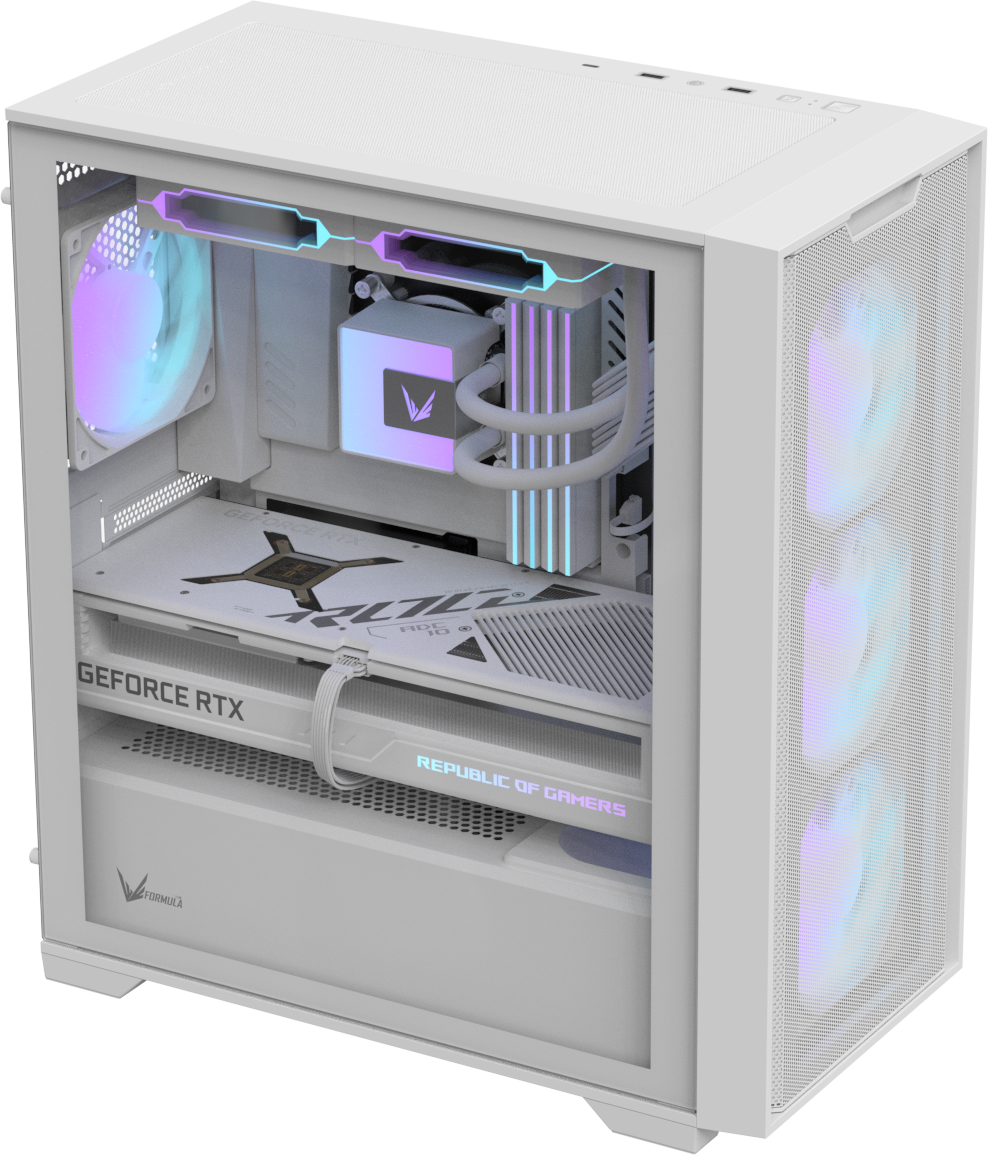 Formula V Line Case Blanco 4 Ventiladores ARGB, GX600 Plus