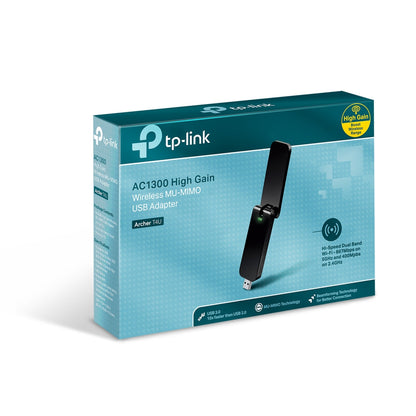 Adaptador USB inalámbrico Archer T4U vista posterior con logo TP-Link