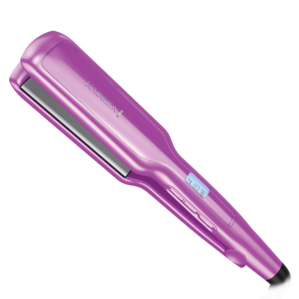 Plancha de cabello Remington S5520 con placas de cerámica negra cerrada vista frontal