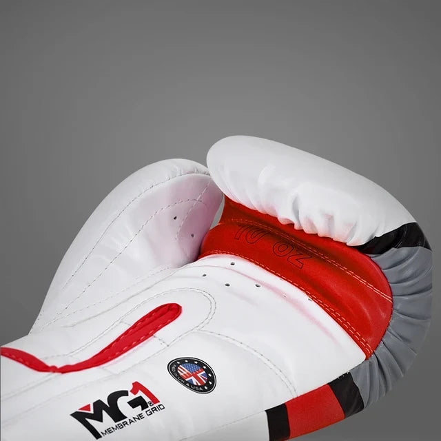 RDX Guantes de Boxeo Ego Blanco/Rojo 14oz, F7