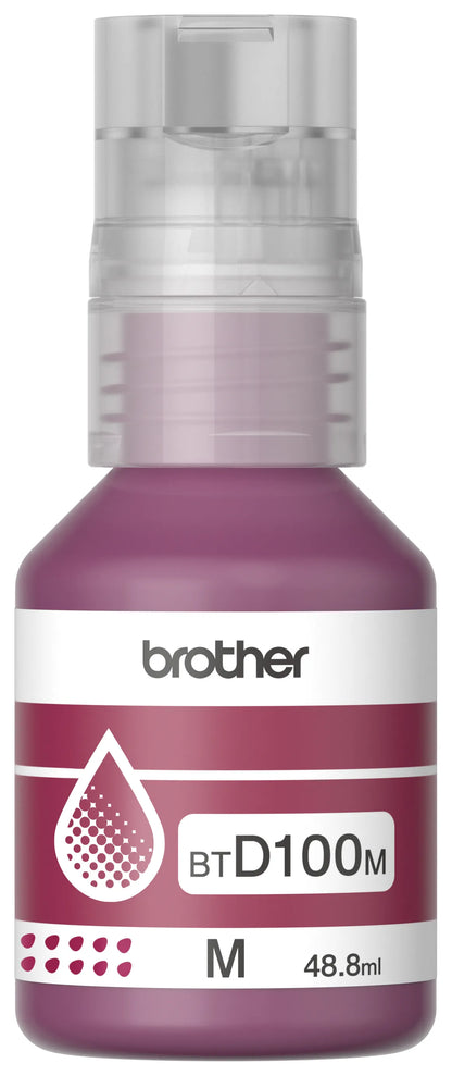 Botella de tinta Brother BTD100M magenta original 48.8ml para impresoras InkBenefit Tank