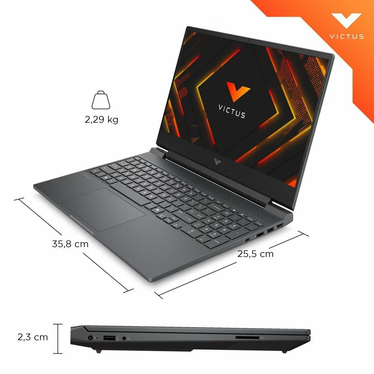 Bisagras y apertura máxima de pantalla HP Victus 15-fb3018la construcción robusta