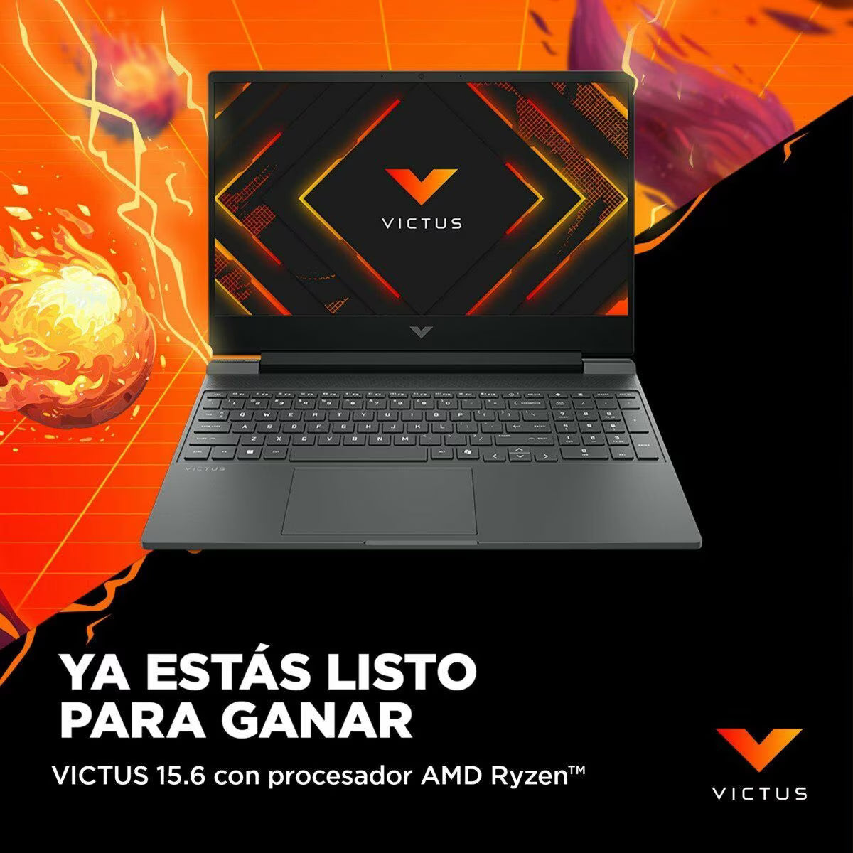 Touchpad y área de descanso de muñecas de laptop HP Victus diseño ergonómico