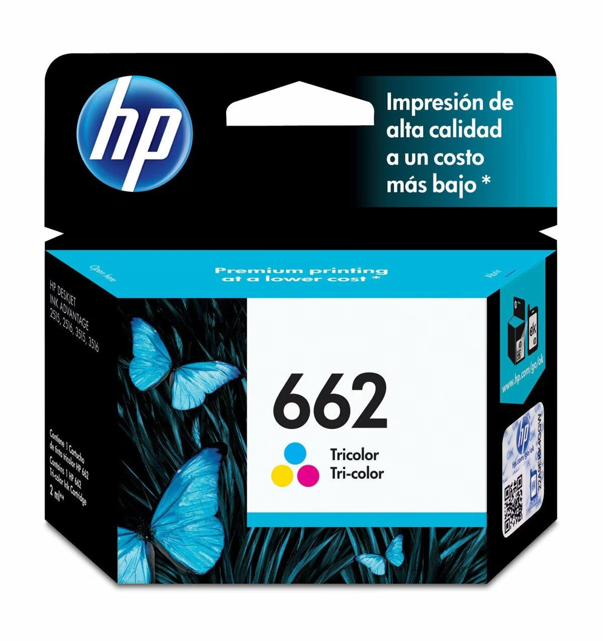 Cartucho Tinta HP Tricolor 662, CZ104AL