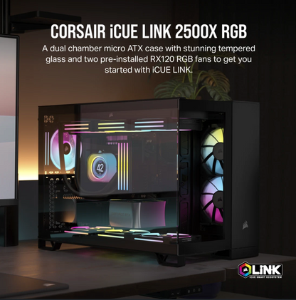 Corsair Case 2500X RGB Micro-ATX Black, CC-9011267-WW