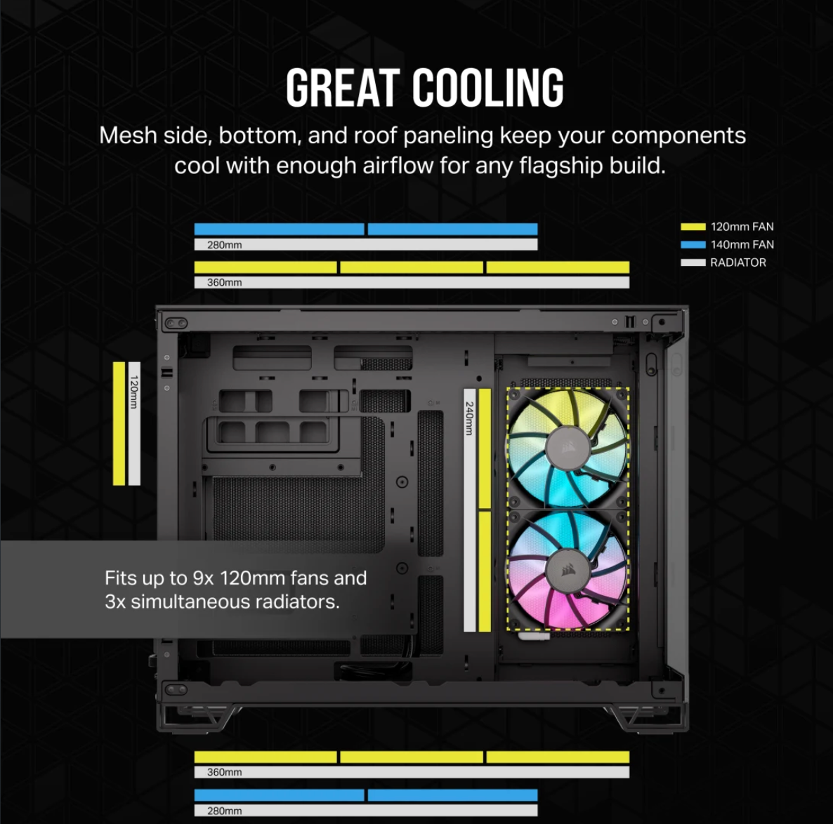 Corsair Case 2500X RGB Micro-ATX Black, CC-9011267-WW