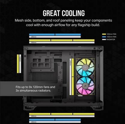 Corsair Case 2500X RGB Micro-ATX Black, CC-9011267-WW