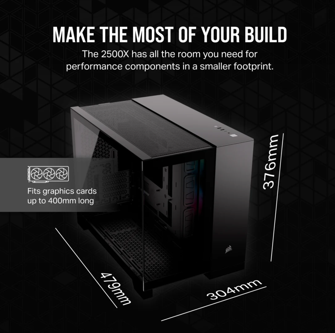 Corsair Case 2500X RGB Micro-ATX Black, CC-9011267-WW