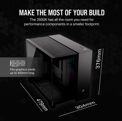 Corsair Case 2500X RGB Micro-ATX Black, CC-9011267-WW