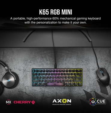 Corsair Teclado Gaming K65 Mini Mecánico RGB, CH-9194014-NA
