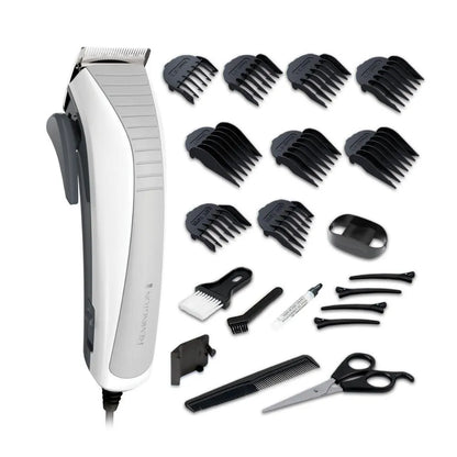 Cortadora de Cabello Remington HC4050 (110) F | 22 Piezas Incluidas | Cuchillas de Acero Inoxidable Autoafilables | Uso con Cable | Kit Familiar Completo