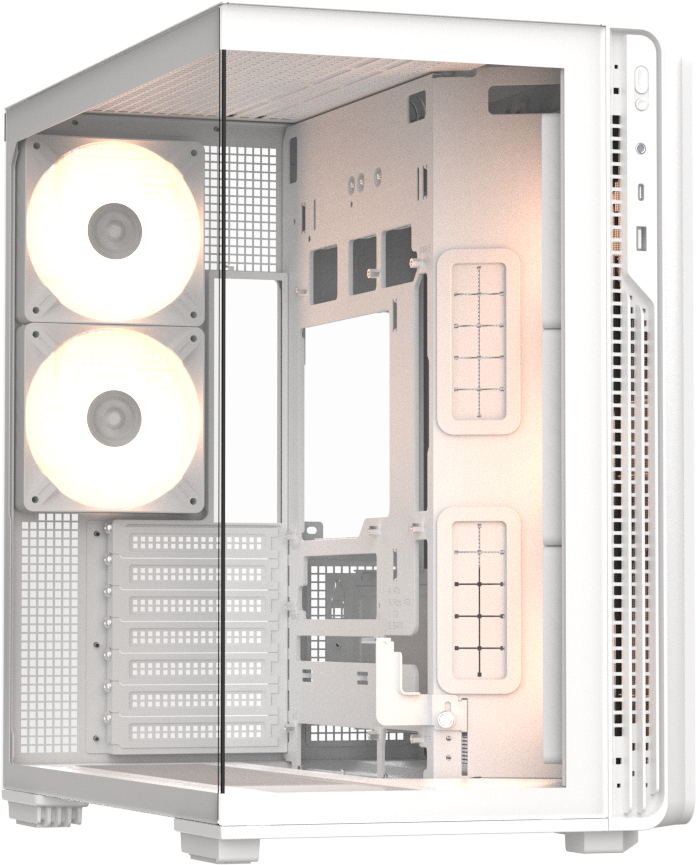 Formula V Line Case Blanco 5 Ventiladores ARGB, Crystal Z7 PA