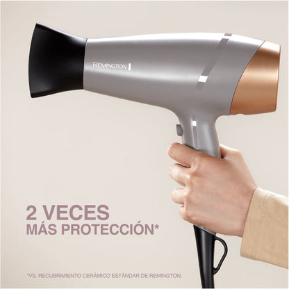 Secadora Remington Collagen and Biotin Therapy D26A-110F | 1900W | Tecnología Iónica con Turmalina | 3 Ajustes de Temperatura | 2 Velocidades | Golpe de Aire Frío