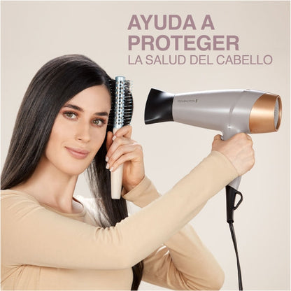 Secadora Remington Collagen and Biotin Therapy D26A-110F | 1900W | Tecnología Iónica con Turmalina | 3 Ajustes de Temperatura | 2 Velocidades | Golpe de Aire Frío