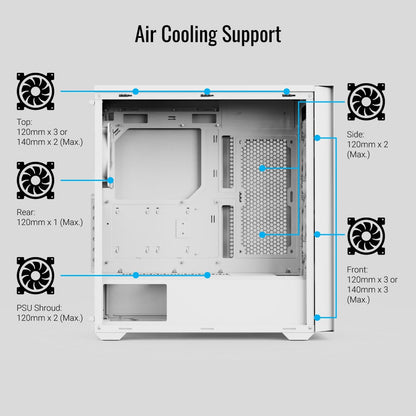 Case RGB AeroCool D502A Torre Media | Malla | 3 Ventiladores Frontales | 1 Ventilador Trasero