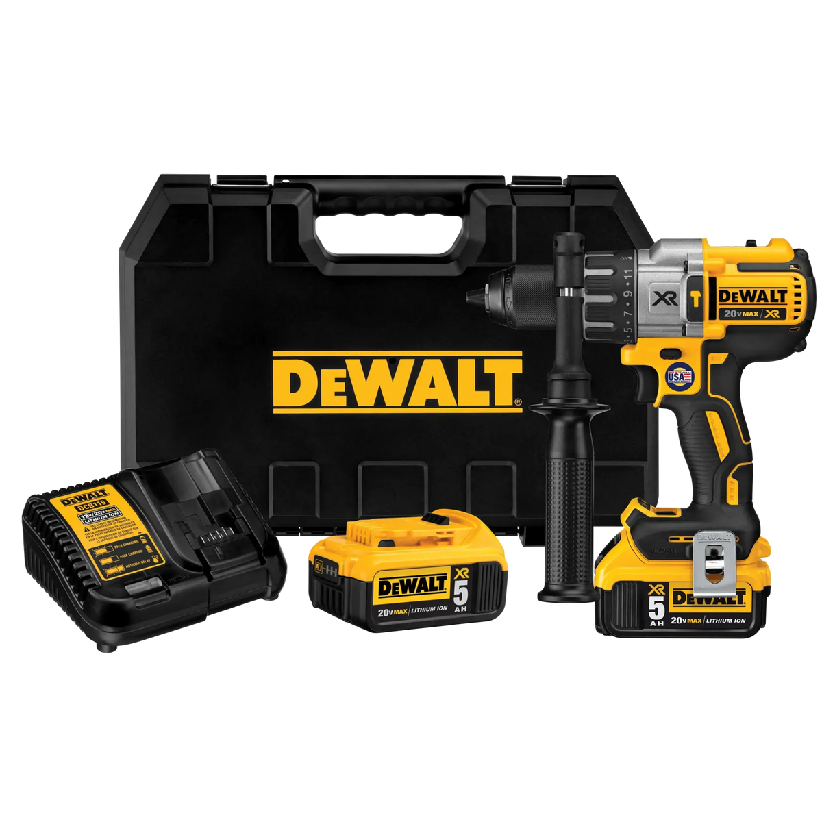 DEWALT DCD996P2T-B3 kit de taladro percutor 20V MAX XR con dos baterías y cargador