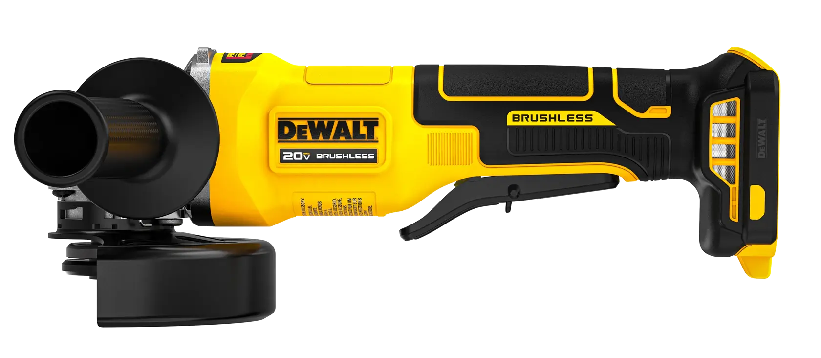 DEWALT DCG408P2-B3 esmeril angular 4-1/2 pulgadas 20V MAX, vista frontal