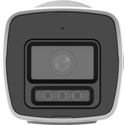Cámara IP Hikvision DS-2CD1067G3-LIU vista lateral mostrando diseño compacto tipo bala con protección IP67