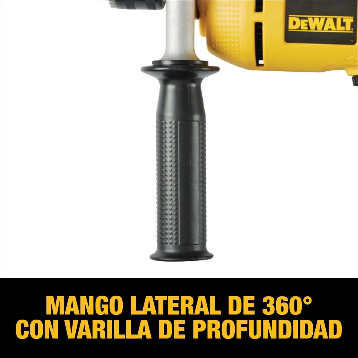 Mango lateral 360 grados con vara de profundidad del taladro DEWALT DWD024-B3