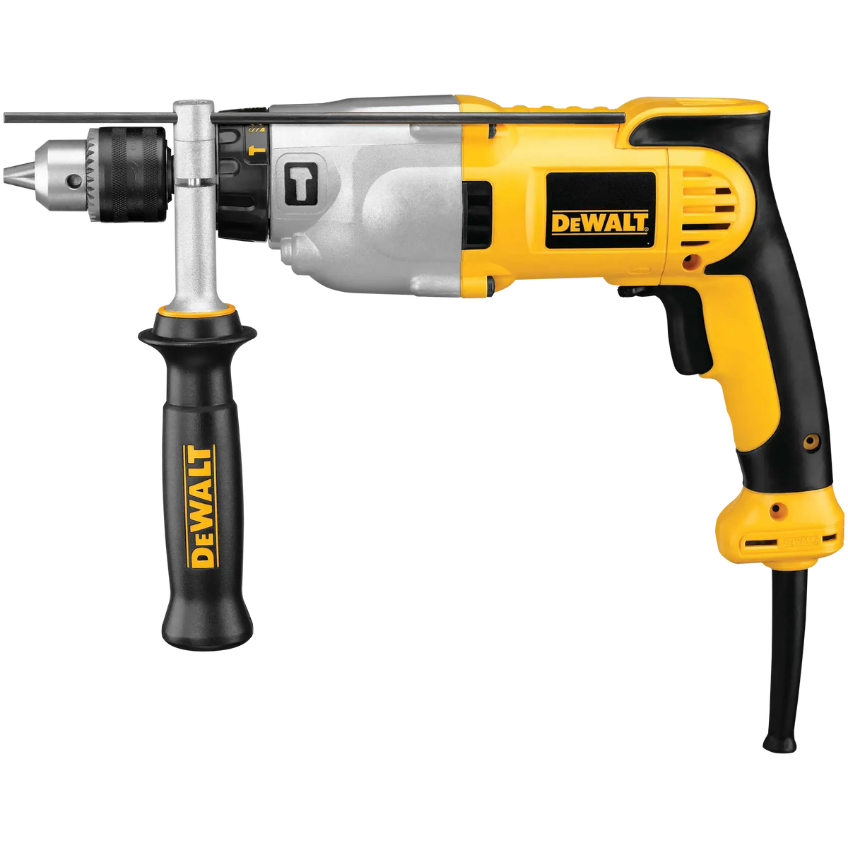 DEWALT DWD520 taladro percutor amarillo y negro con mango lateral