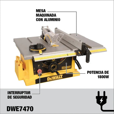 DEWALT DWE7470-B3 mesa de aluminio maquinado con motor de 1800W