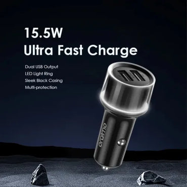 Cargador de Carro Oraimo Highway | 15.5W | 2 Puertos USB-A | Carga Rápida