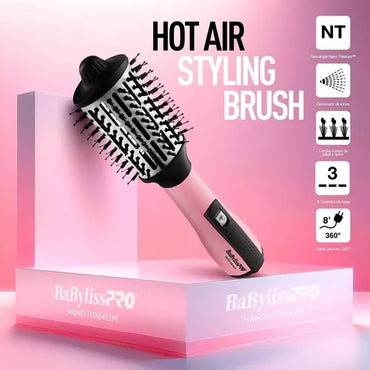 Cepillo Capilar BaBylissPRO Hot Air Styling Brush Rose 2.5 Edición | Para dar forma y volumen con estilo elegante