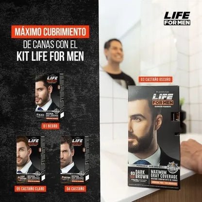 Placentalife Tinte capilar 2x35 ml, Life For Men 01 Black