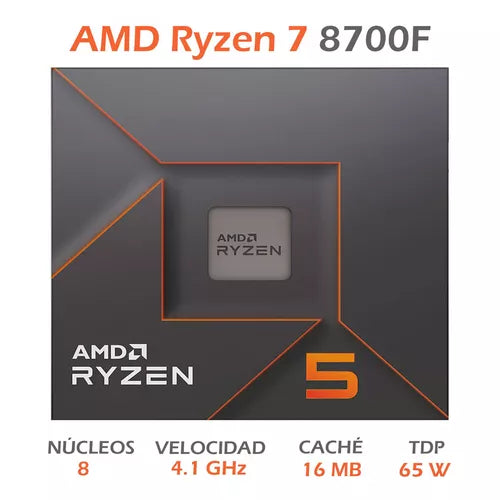 Procesador AMD Ryzen 7 8700F | 8ª Gen | 5.0 GHz | AM5