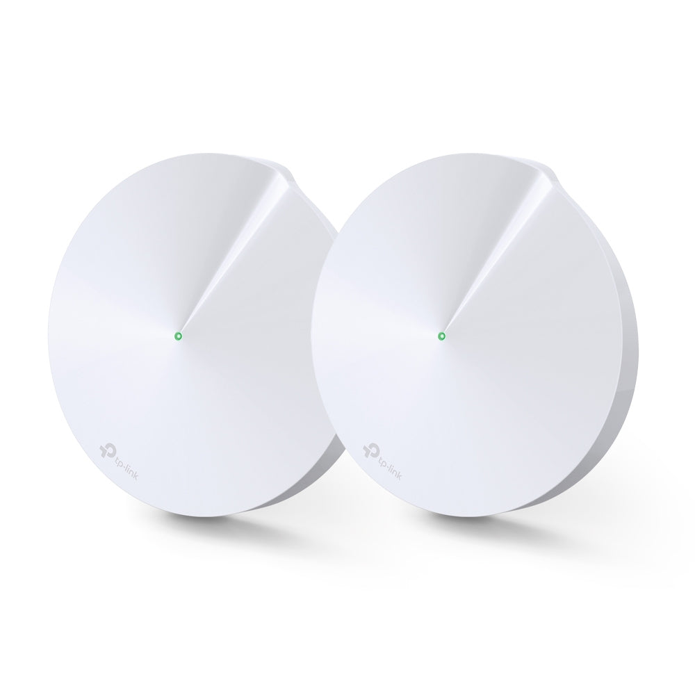 Unidad TP-Link Deco M5 vista frontal con indicador LED blanco