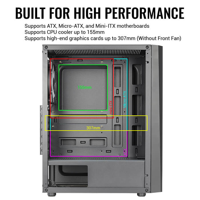 Case Gaming Aerocool Delta-G V2 | Media Torre | Vidrio Templado | RGB Frontal | Negro | ACCM-PV45043.11