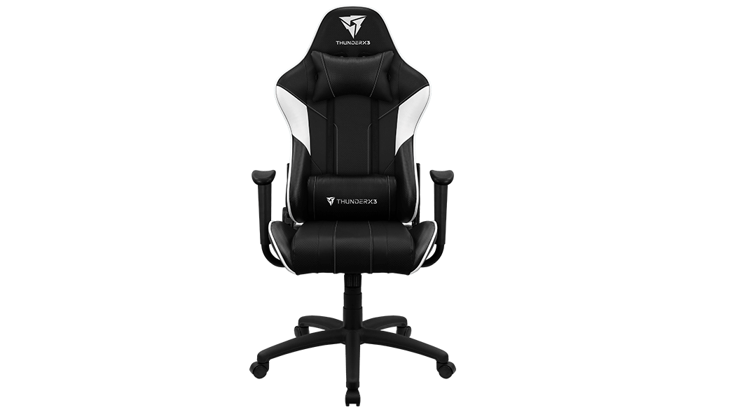 Silla Gamer ThunderX3 EC3 negro blanco vista frontal completa