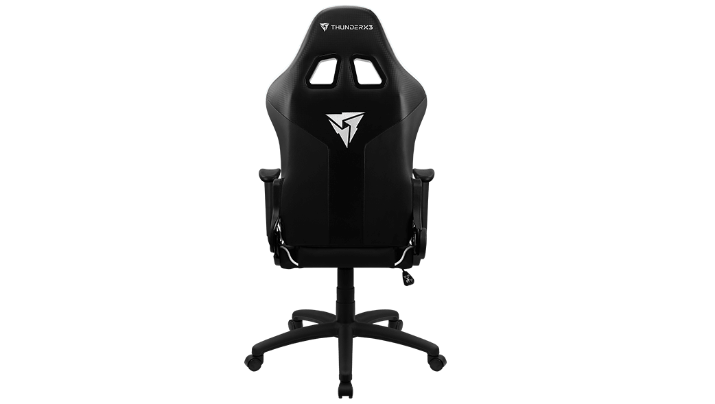 Silla gaming ThunderX3 EC3 negro blanco vista tres cuartos