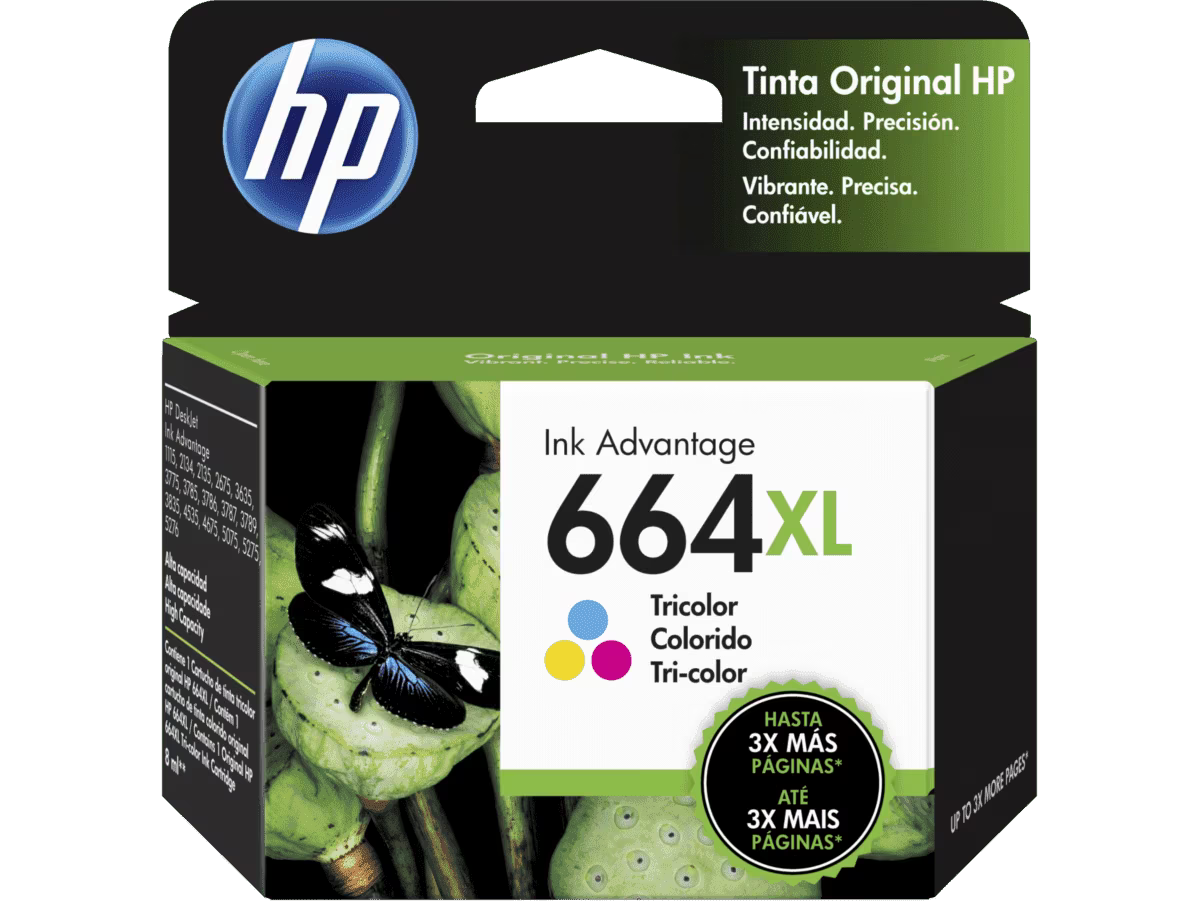 Cartucho Tinta HP Tricolor 664XL, F6V30AL