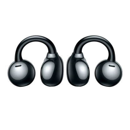 Huawei FreeClip negro auriculares open-ear vista de perfil mostrando ajuste