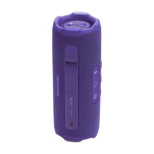 Parlante JBL Flip 7 color púrpura, vista trasera