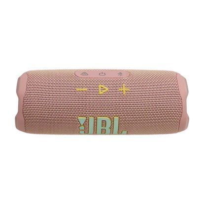 Parlante JBL Flip 7 color rosa, vista superior con controles