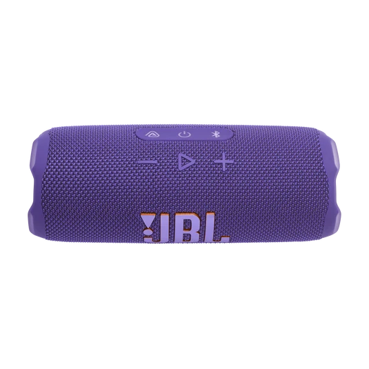Parlante JBL Flip 7 color púrpura, vista superior con controles