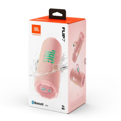 Empaque de caja del parlante JBL Flip 7 color rosa