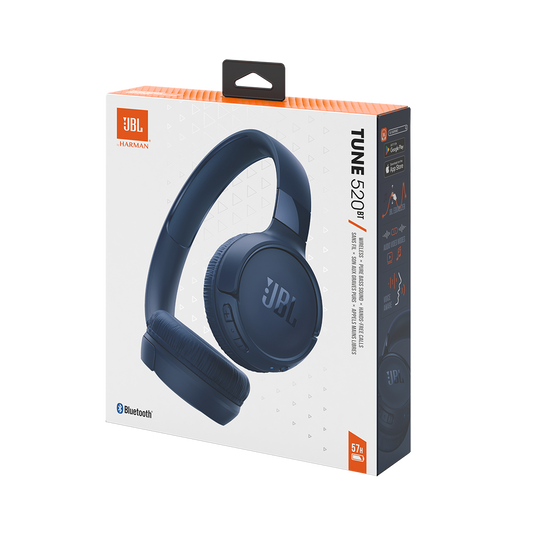 Auriculares JBL 520BT bluetooth vista superior mostrando diadema acolchada