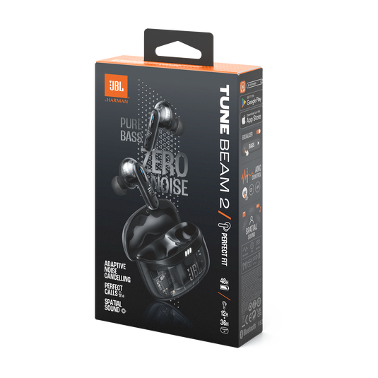 Audífonos JBL Tune Beam 2 Ghost Edition BT Negro, JBLTBEAM2GBLKAM