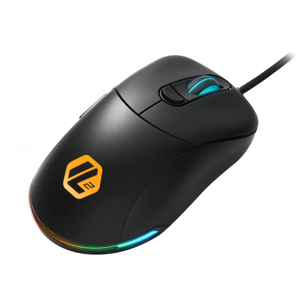 Mouse Gaming RGB Sharkoon Light2 100 vista trasera con cable alámbrico